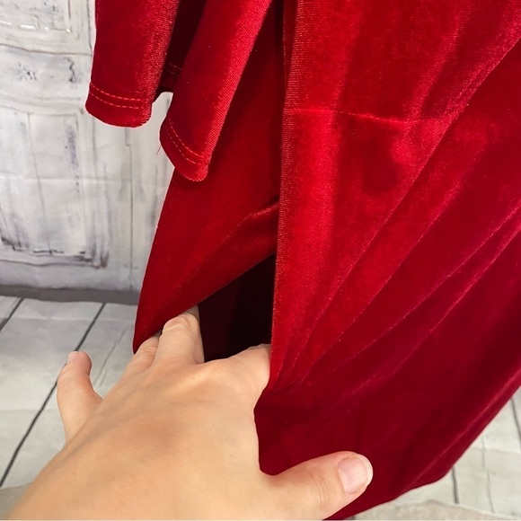 NEW Jude Connally Size Small Dress Kerry Velvet Ruby Red V Neck Stretch Pockets - Picture 8 of 14